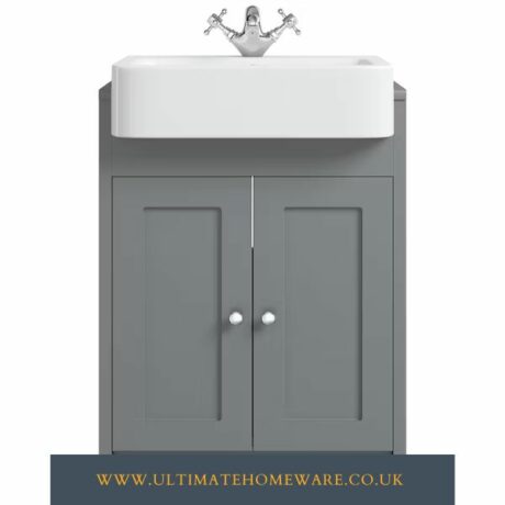 Orchard Dulwich Stone Grey Floorstanding Vanity Unit With Semi Recessed Basin 600mm