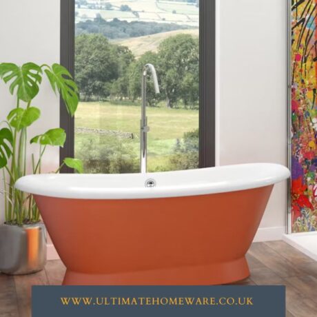 Artist Collection Orange Burst traditional freestanding bath & tap pack now available on ultimatehomeware